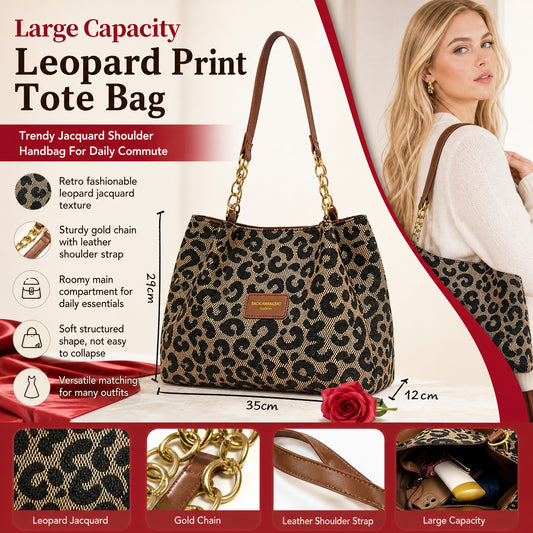 🎁2026 New Arrivals💥Last Day Sale 50% Off💥Large Capacity Tote Bag with Leopard Print-B