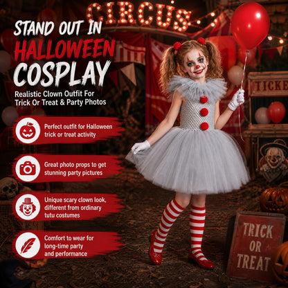 🎃Ready for Halloween!🌟50% OFF!🤡Halloween Costume Skirt💃, Clown Cosplay Clothing for Halloween Party, Costume Events, Dress Up, Stage Performance and Themed Celebrations