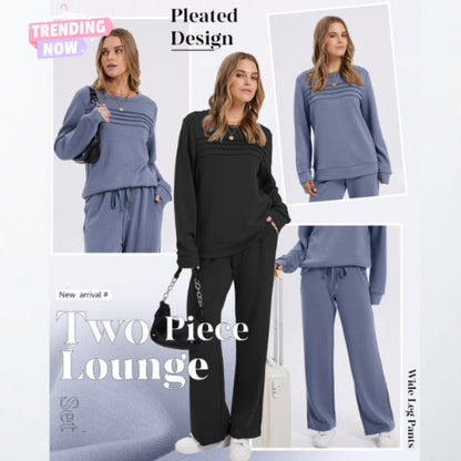 🔥LAST DAY SALE 50% OFF👍✨Women's Crew Neck Top & Drawstring Pants Set