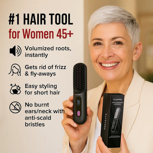 ✨Last Day Special Price £14.98!!💥Wireless Ceramic Heating Hair Straightening Comb💇‍♀️