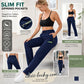 👖✨Women’s Straight-Leg Cargo Trousers – Elastic Waist, 6-Pocket Casual Pants for Work, Travel & Everyday Wear-Q