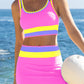 🏖️Vacation Sale 49% OFF💃Color Contrast Patchwork Nylon Sporty 3 Piece Bikini Sets