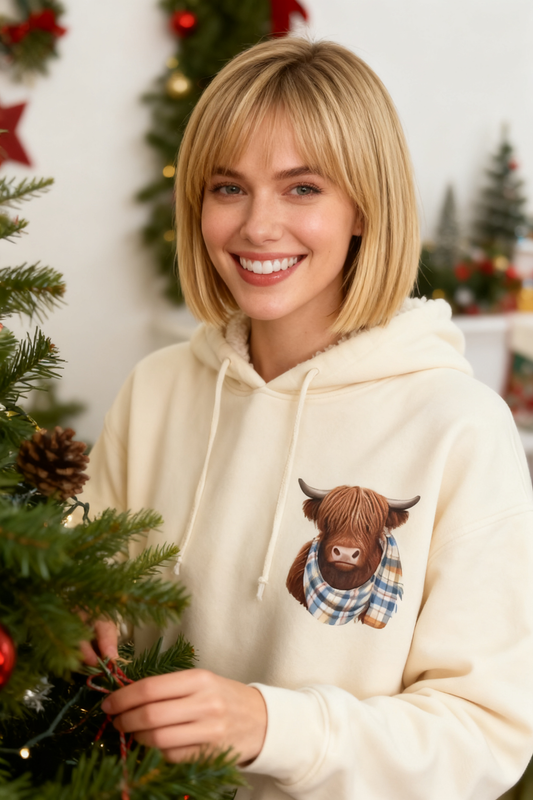 💥New arrival | 🏆Over 6K+ sales 🔥Cute Highland Cow Cozy Fleece-Lined Hooded Sweatshirt🦬