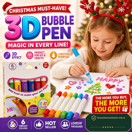 💥LAST DAY BUY 1 GET 1 FREE!!🎁🔮Magic Pen – Draw 3D with one stroke!🎄DIY Bubble Popcorn Drawing Pens
