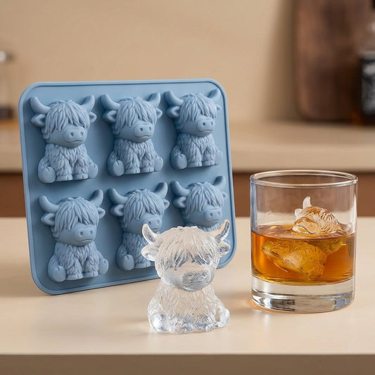 🎁💥LAST DAY SPECIAL PRICE:￡6.99!🐮 Mini Highland Cow Ice Cube Mold – Cute 3D Ice for Drinks, Parties & Gifts