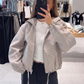 🎁2026 New Arrivals💥Last Day Sale 50% Off🧥Women’s Vintage Check Hooded Cropped Jacket | Full Zip, Drawstring Hem, Loose Drop Shoulder Casual Outerwear for Autumn & Winter-Q