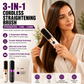 💇‍♀️🔥 3-in-1 Cordless Hair Straightening Brush – Straighten, Curl & Detangle – USB-C Rechargeable with 4 Heat Settings – Perfect Hair Anywhere! ✨