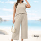 💅✨ 50% OFF! 💜Women's Casual Sleeveless Top & Wide-Leg Pants Set