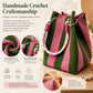 🏆👜 Limited-Time Sale: ￡7.99 🌴Striped Knit Bucket Handbag for Women – Handmade Summer Beach Shoulder Bag