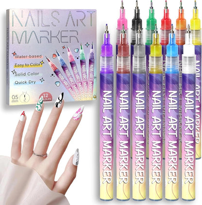 🥳Last Day-50% Off🎨💅12/24 Colors Nail Art Pens Set