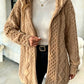 Women’s Fuzzy Sherpa Hooded Cardigan, Soft Plush Fleece Open Front Coat, Long Sleeve Mid-Length Relaxed Fit Jacket, Cozy Fall Winter Outerwear, Warm Teddy Jacket for Women❄️