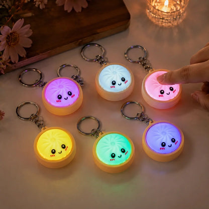 🔥🎁LAST DAY SALE ONLY￡6.99!!✨70% OFF🔥Cute Dumpling Pressable Fidget Keychain - touch sensing light