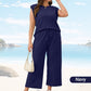💅✨ 50% OFF! 💜Women's Casual Sleeveless Top & Wide-Leg Pants Set