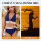 🔥Hot Sale💥-👙High Waisted Tummy Control Color Block Bikini Sets