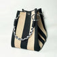 🏆👜 Limited-Time Sale: ￡7.99 🌴Striped Knit Bucket Handbag for Women – Handmade Summer Beach Shoulder Bag