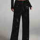 🎄LAST DAY SALE 50% OFF🥰Women's Sequin Sparkle Wide Leg Pants with Elastic Waistband