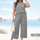 💅✨ 50% OFF! 💜Women's Casual Sleeveless Top & Wide-Leg Pants Set