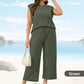 💅✨ 50% OFF! 💜Women's Casual Sleeveless Top & Wide-Leg Pants Set