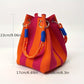 🏆👜 Limited-Time Sale: ￡7.99 🌴Striped Knit Bucket Handbag for Women – Handmade Summer Beach Shoulder Bag