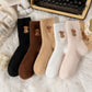 ⏳Warm Winter Sale 50% OFF!🔥Women's Cute Warm Highland Cow Embroidered Plush Socks1