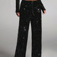 🎄LAST DAY SALE 50% OFF🥰Women's Sequin Sparkle Wide Leg Pants with Elastic Waistband