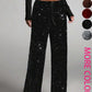 🛍️🍂LAST DAY SALE 70% OFF👍✨Women's Glitter Fashion Adjustable Drawstring Slimming Elastic Waist Straight-Leg Pants-Q