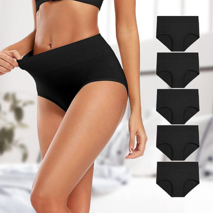 💥Buy 1 get 4 free💕Plus Size High-Waist Hip-Lifting Cotton Panties for Women🔥(5-Pack）