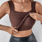 🏆Last Day Special Price ￡7.99!!💐Women's U Neck Camisole High Strechy Seamless Built-in Bra Padded Tank Tops