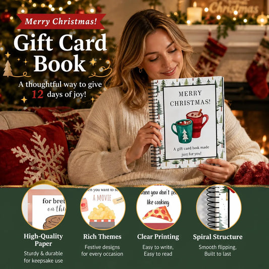 🔥🎁70% OFF!!!-Ready for Christmas!🎅Christmas Gift Card Booklet -👍DIY Spiral-Bound Christmas Gift Card Holder Book-B