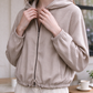 🎁2026 New Arrivals💥Last Day Sale 50% Off🧥Women’s Vintage Check Hooded Cropped Jacket | Full Zip, Drawstring Hem, Loose Drop Shoulder Casual Outerwear for Autumn & Winter-Q