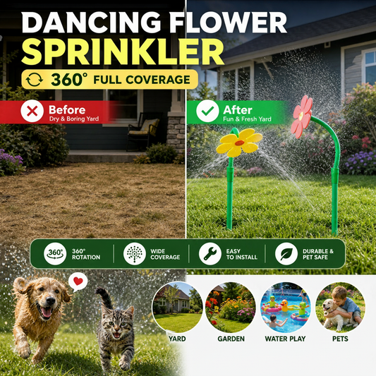 ✨️45% OFF! Boost your courtyard happiness! 360° Rotating Dancing Flower Sprinkler-Funny Dancing Flower Yard Lawn Sprinkler
