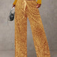 🛍️🍂LAST DAY SALE 70% OFF👍✨Women's Glitter Fashion Adjustable Drawstring Slimming Elastic Waist Straight-Leg Pants-Q