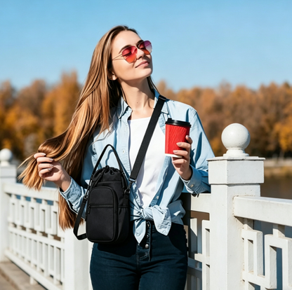 Water Bottle Carrier Bag with Phone Pockets