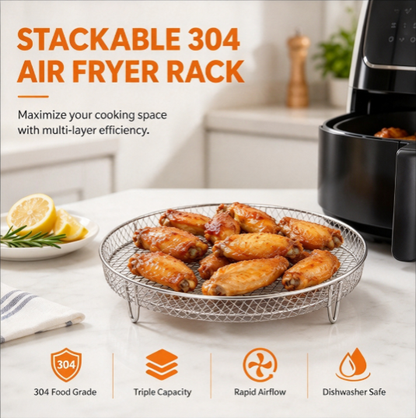 💥2026 HOT SALE💞50K+ SOLD! ✨ 50% OFF!💥Stackable Stainless Steel Air Fryer Rack