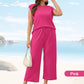💅✨ 50% OFF! 💜Women's Casual Sleeveless Top & Wide-Leg Pants Set