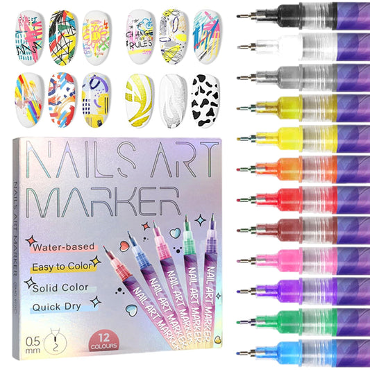 🥳Last Day-50% Off🎨💅12/24 Colors Nail Art Pens Set