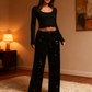 🎄LAST DAY SALE 50% OFF🥰Women's Sequin Sparkle Wide Leg Pants with Elastic Waistband