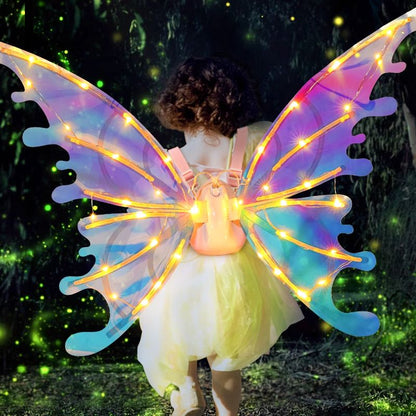 🎄2025 Christmas Hot Sale🎁Rechargeable Electric Fairy Wings with LED Lights and Music🧚‍♀️