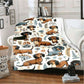 Cute Dachshund Pattern Blanket