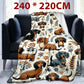 Cute Dachshund Pattern Blanket