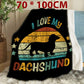 Cute Dachshund Pattern Blanket