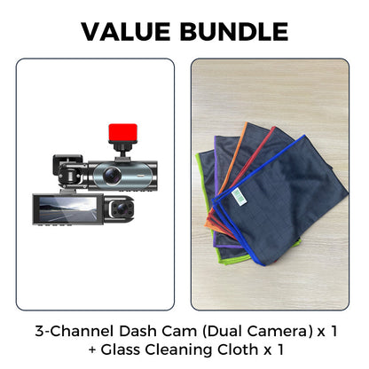 🥳2026 HOT SALE🥳💞50K+ SOLD!💥📹🔒 50% OFF! 3-Channel 1080P Dash Cam – Front, cabin & rear recording. Infrared night vision, 24h parking monitor. Clean hidden wiring. Never miss a moment. 🛡️✨