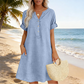 🎉✨HOT SALE🏝️👗Women's V-Neck Tunic Dress – Relaxed Fit, Pockets & Breathable