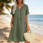 🎉✨HOT SALE🏝️👗Women's V-Neck Tunic Dress – Relaxed Fit, Pockets & Breathable