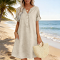 🎉✨HOT SALE🏝️👗Women's V-Neck Tunic Dress – Relaxed Fit, Pockets & Breathable