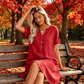 🎉✨HOT SALE🏝️👗Women's V-Neck Tunic Dress – Relaxed Fit, Pockets & Breathable