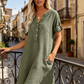 🎉✨HOT SALE🏝️👗Women's V-Neck Tunic Dress – Relaxed Fit, Pockets & Breathable