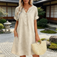 🎉✨HOT SALE🏝️👗Women's V-Neck Tunic Dress – Relaxed Fit, Pockets & Breathable