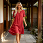 🎉✨HOT SALE🏝️👗Women's V-Neck Tunic Dress – Relaxed Fit, Pockets & Breathable