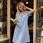 🎉✨HOT SALE🏝️👗Women's V-Neck Tunic Dress – Relaxed Fit, Pockets & Breathable